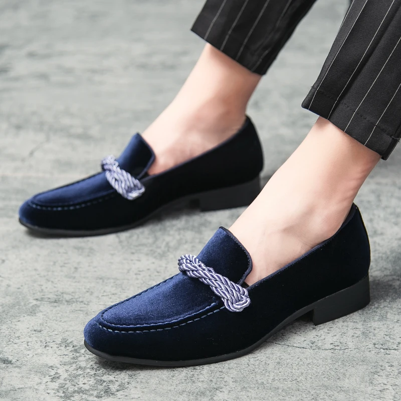 Autumn New Men's Flat Shoes Soft Sole Comfortable Loafers Men's Reversed Fleece Leather Shoes Trend Green Casual Shoes