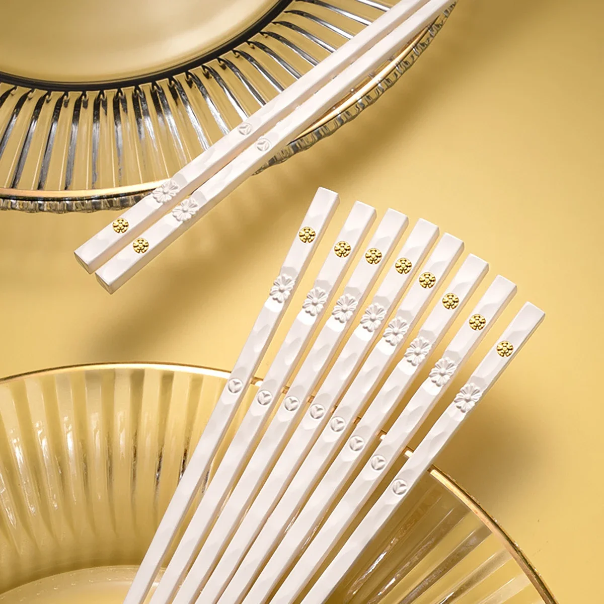 Reusable Non-Slip Chopsticks - Set of 5 Pairs, Dishwasher Safe and Food Grade
