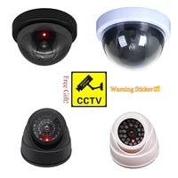 Caméra factice sans fil noir/blanc, fausse dôme en plastique, caméra de sécurité CCTV avec système de Surveillance Led clignotant, intérieur et extérieur 1