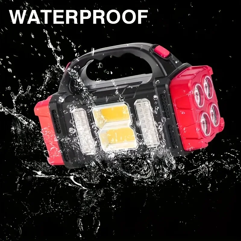 1pc-Solar LED multifunctional portable light USB dual light source outdoor searchlight camping strong flashlight led flashlight led lights camping lamp camping lights solar flood light solar lantern