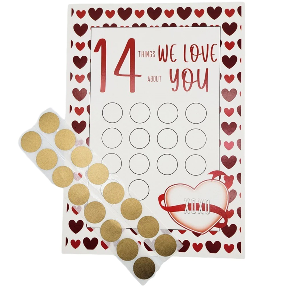발렌타인 데이 스크래핑 스티커, I Love You 인사 카드, 재미있는 스크래퍼 카드, 생일 결혼 기념일 선물, 14 가지