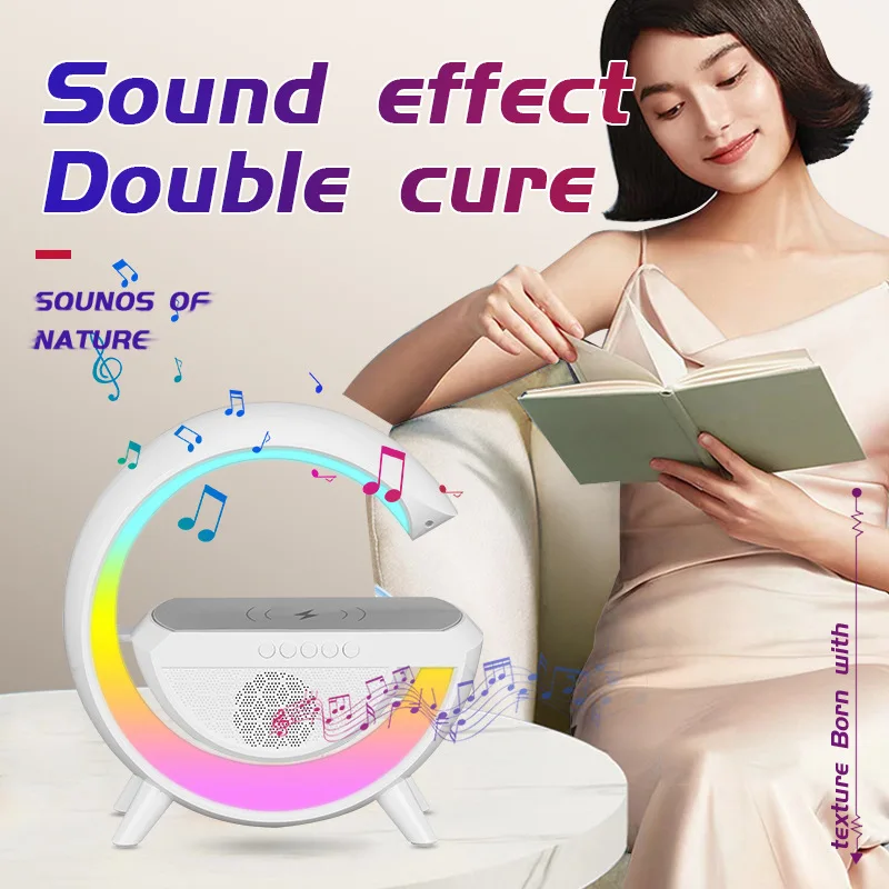 

Intelligent Atmosphere Light Bluetooth Speaker Wireless Charger Bedside Atmosphere Light Sunrise Wakeup Light Pickup Light