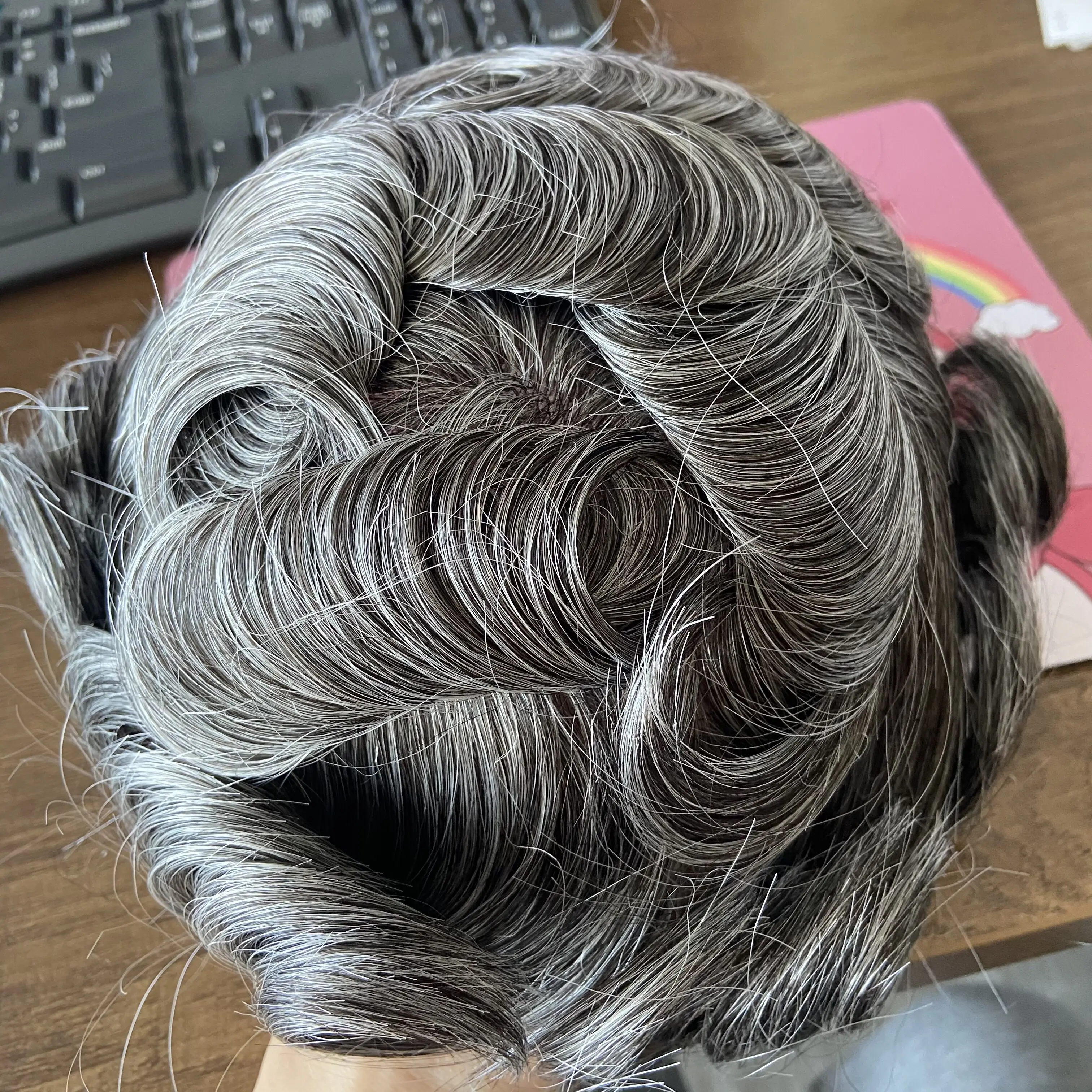 Super Thin Skin 0.02mm Silicon Men Toupee 100% Human Hair Natural HairPieces Man Wig Transparent Pu Replacements System Unit
