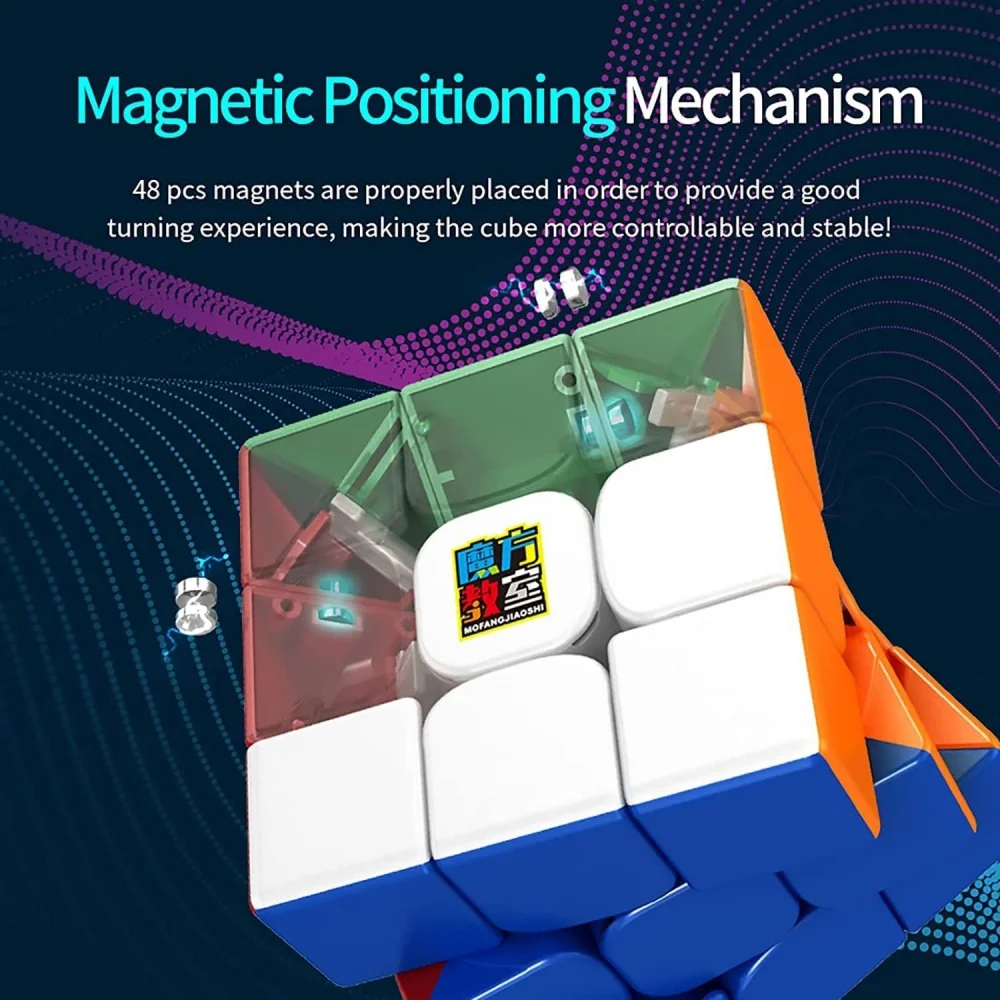【Daily Deals】 NEW MoYu RS3M V5 3X3 Magnetic Speed Cube Stickerless Professional Fidget Toys RS3 M V5 Cubo Magico Puzzle.