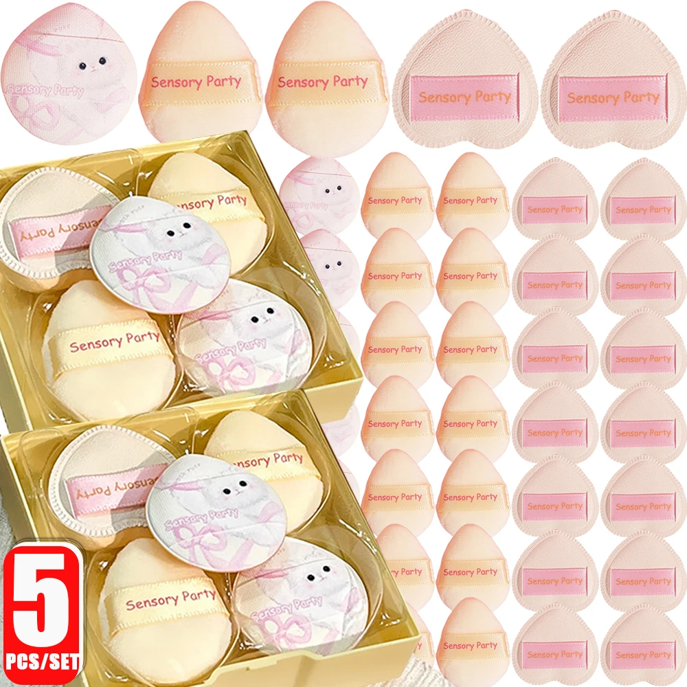 Description Picture 2 of item5pcs Mini Makeup Puffs Professional Finger Cosmetic Air Cushion Sponge Powder Puff Foundation Detail  Make Up Sponge Beauty Tool