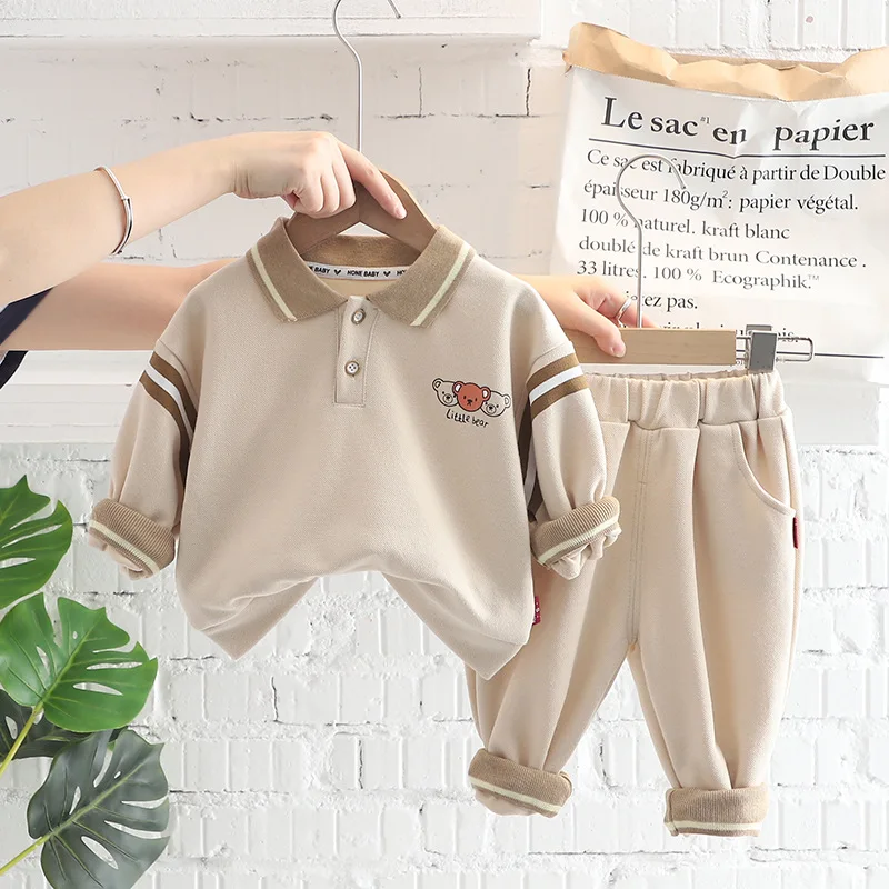 

Kids 2022 Boys Clothes Sets Infant Casual Lapel Sweatshirt+Pants for Toddler Boys Tracksuit Spring Autumn Baby Outfits 0-5 Years