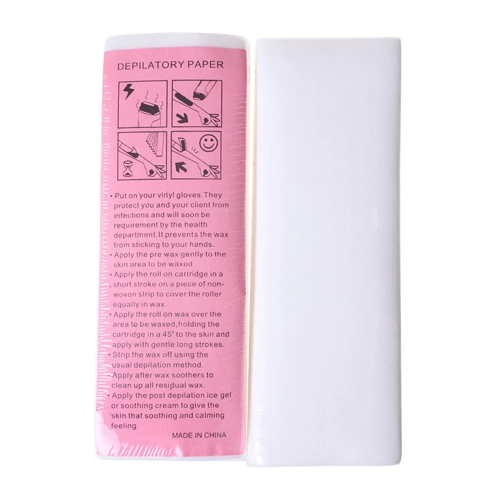 100pcs Removal Nonwoven Body Cloth Hair Remove Wax Paper Rolls High Quality Hair Removal Epilator Wax Strip Paper Roll 4
