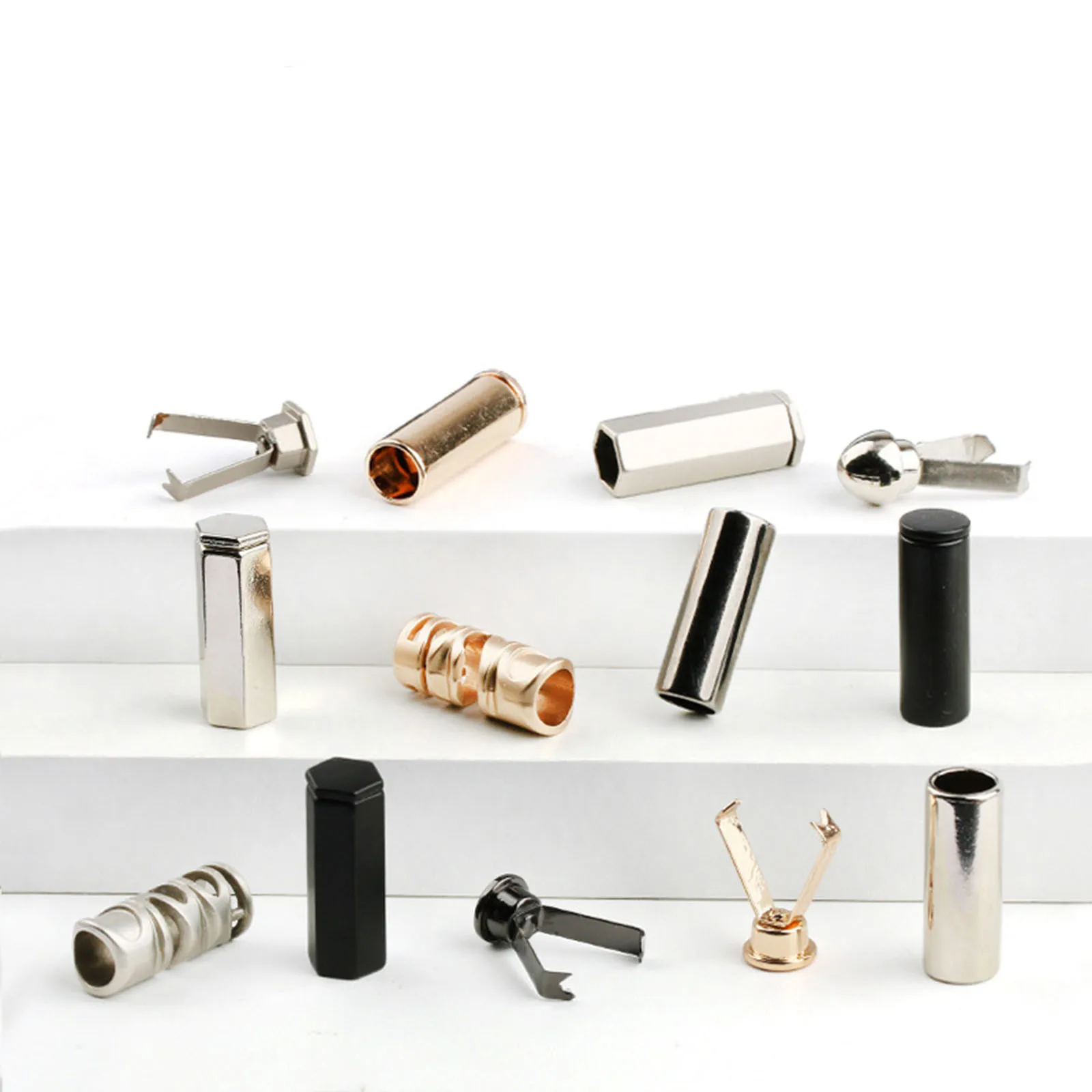 Alloy Cord Lock Stopper Sweater Shoelace Rope Buckle Pendant Clothing Bag Metal Cylinder End Clip DIY Sewing Accessories 10PCs sewing tools craft supplies cord lock toggle clip