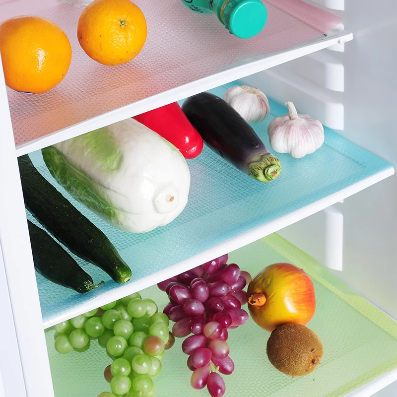 4pcs/Set Waterproof Refrigerator Pad Antibacterial Antifouling Mildew Moisture Fridge Mat Liner Antifouling Shelves Drawer Table 1