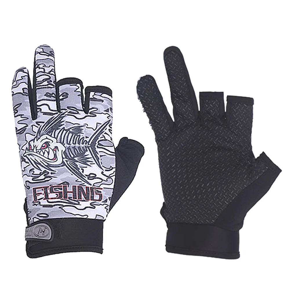 Fishing Gloves 3 Fingers Cut Gloves Sun Protection Gloves Outdoor Sunblock Gloves for Cycling Photography