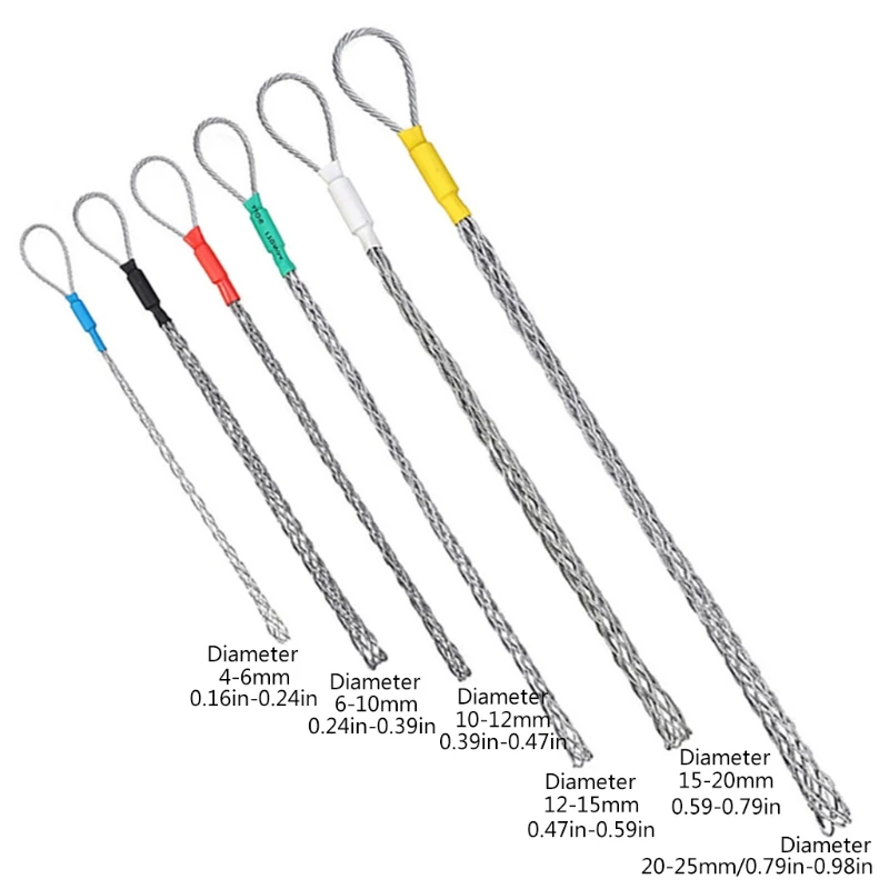 Mesh Puller Anti-slip Pipe Cable Wire Pulling Grips Lassos Cable Pulling Socks Electrician Tools Flexible Eye Multi-size fish tape wire puller cable pulling grip