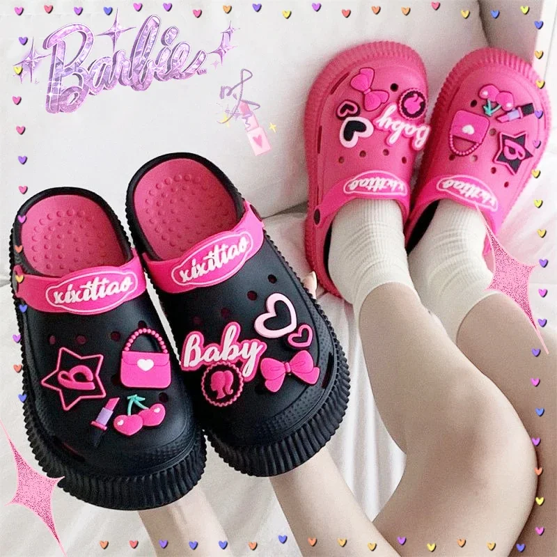 

Барби 2024 Новинка взрослые Croc Kawaii ультрамодные тапочки стильные цветные мягкие Нескользящие модные сандалии Мультяшные милые девочки Рождественский подарок