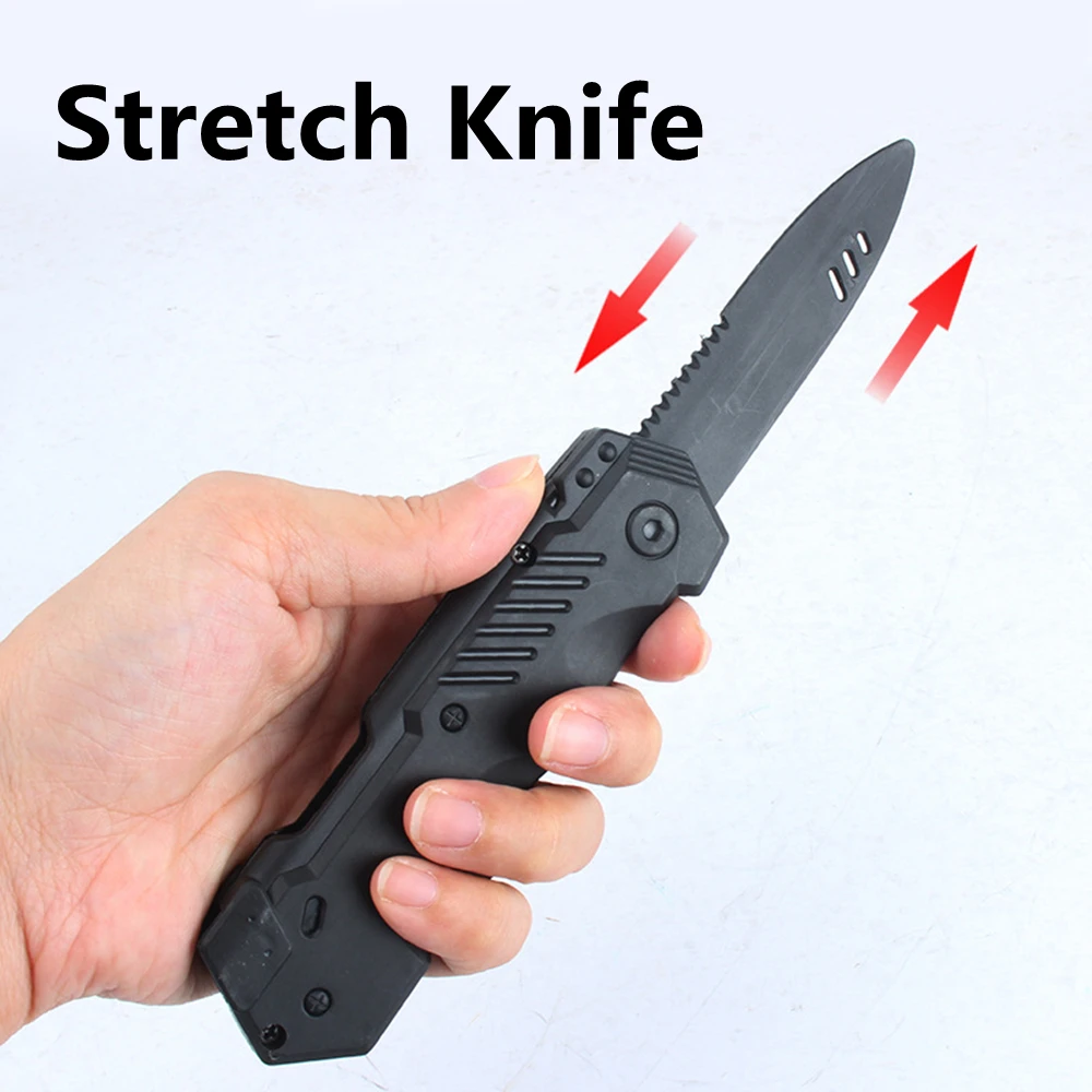Fake Retractable Knife Prop False Trick Gadget Toy Disappearing Dagger Plastic Blade Halloween Fools Day Party Accessories