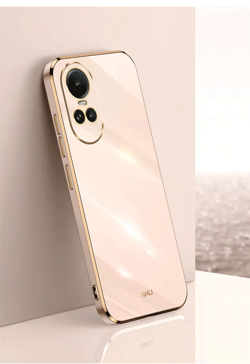 Enhanced Shockproof Silicone Bumper with 6D Plating Finish - Soft TPU Back Cover