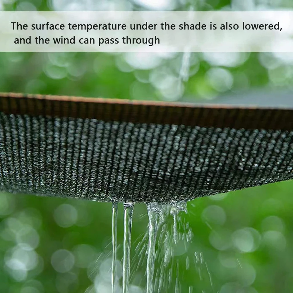 Black Shade Cloth with Grommets 50% Sunblock Mesh Cover Anti-UV Garden Balcony Plant Sunshade Net For Outdoor Greenhouse Awning