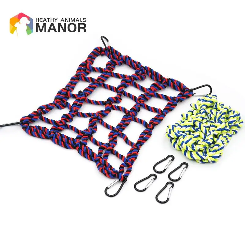 Bird Climb Net Nylon Rope Parrot Hanging Rope Stand Net Swing Play Ladder Chew Toy Buckles Sport Toys