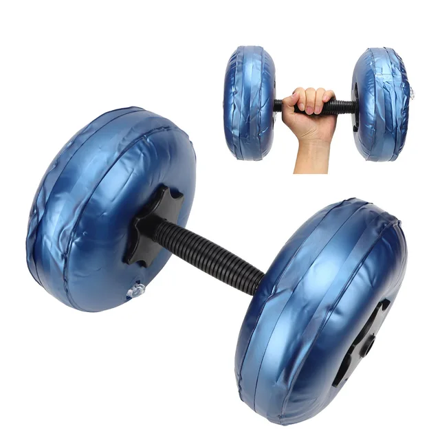 Woman Fitness Portable Adjustable Water Filled Dumbbell Arm Muscle Training Home Yoga Shaping Equipment Blue 8‑10KG Dumbbell