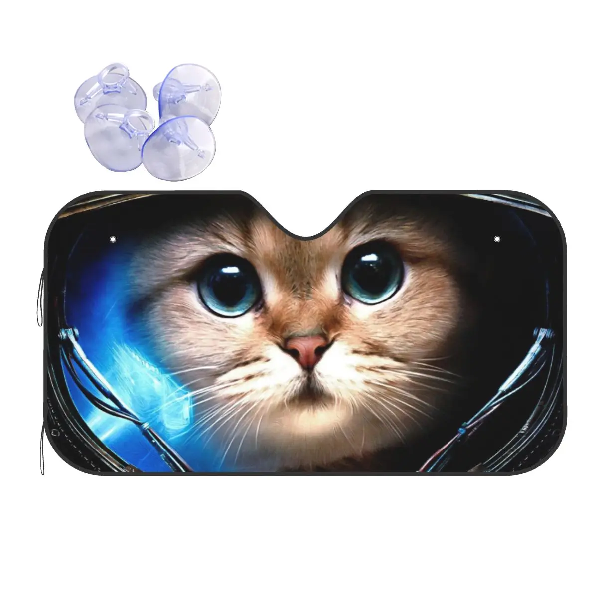 

Space Cat Novelty Windshield Sunshade 70x130cm Galaxy Foils Sun Visor Solar Protect