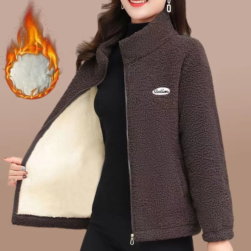 سترة نسائية كاجوال سميكة من الصوف الدافئ والبارد،...