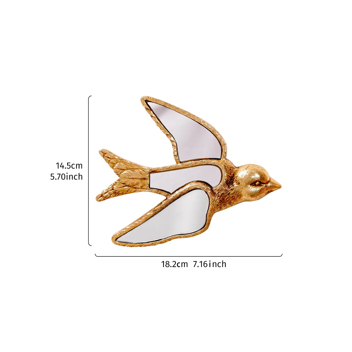 1PC, Golden Swallow Home Decoration craft wall hanging, with a special design of resin material surface inlaid with mirror