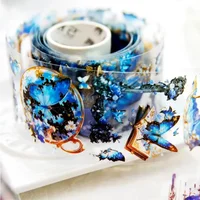 1Roll 2M Tape Exotic love PET Retro Handbook Material Decorative loop Adhesives stickers Supplies Scrapbook cut 50mm*2m 1