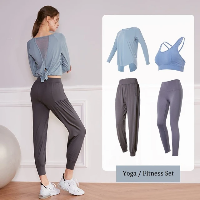 Women Running Loose Pants Fitness Gym Breathable Trousers Workout Clothes  Sweatpants Elastic Waist Yoga Pant With Pockets - Running Pants - AliExpress