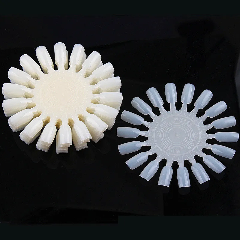 5Pcs Punte Per Unghie Display Bastoncini Per Pratica Smalto Per Colla Display Ruota Manicure Campioni Natura Trasparente Chiodo Falso Smalto Fan Stand