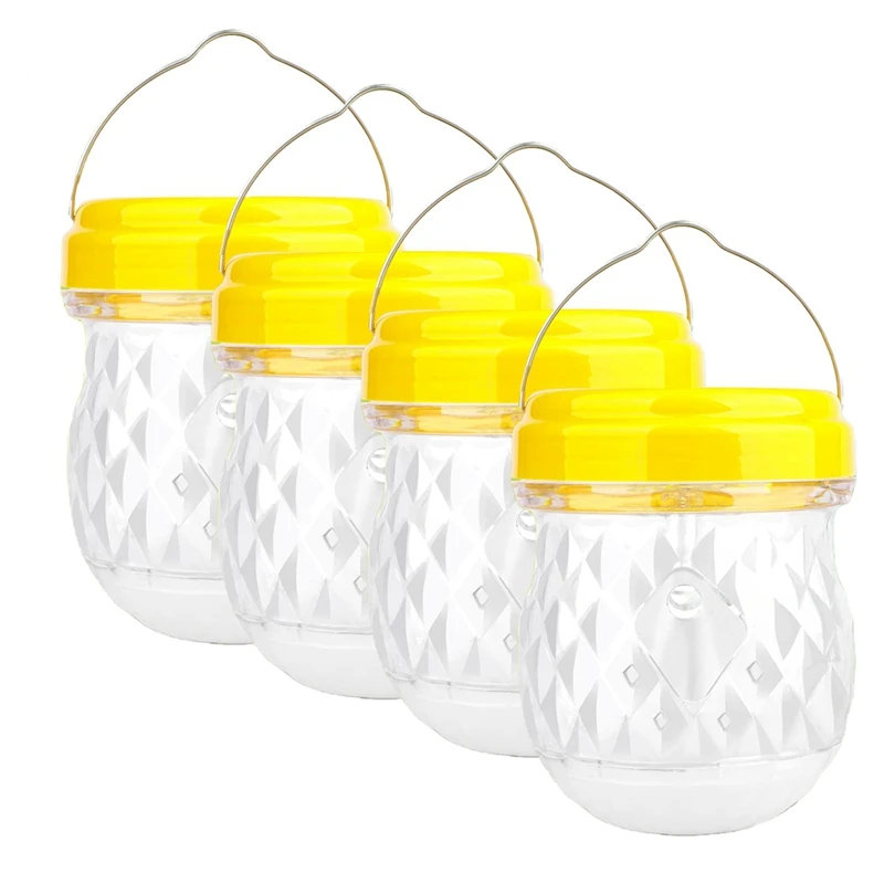 

4PCS Wasp Trap Outdoor Hanging, Solar Wasp Repellent Carpenter Bee For Outside, Reusable Traps Wasp Easy Install Easy To Use
