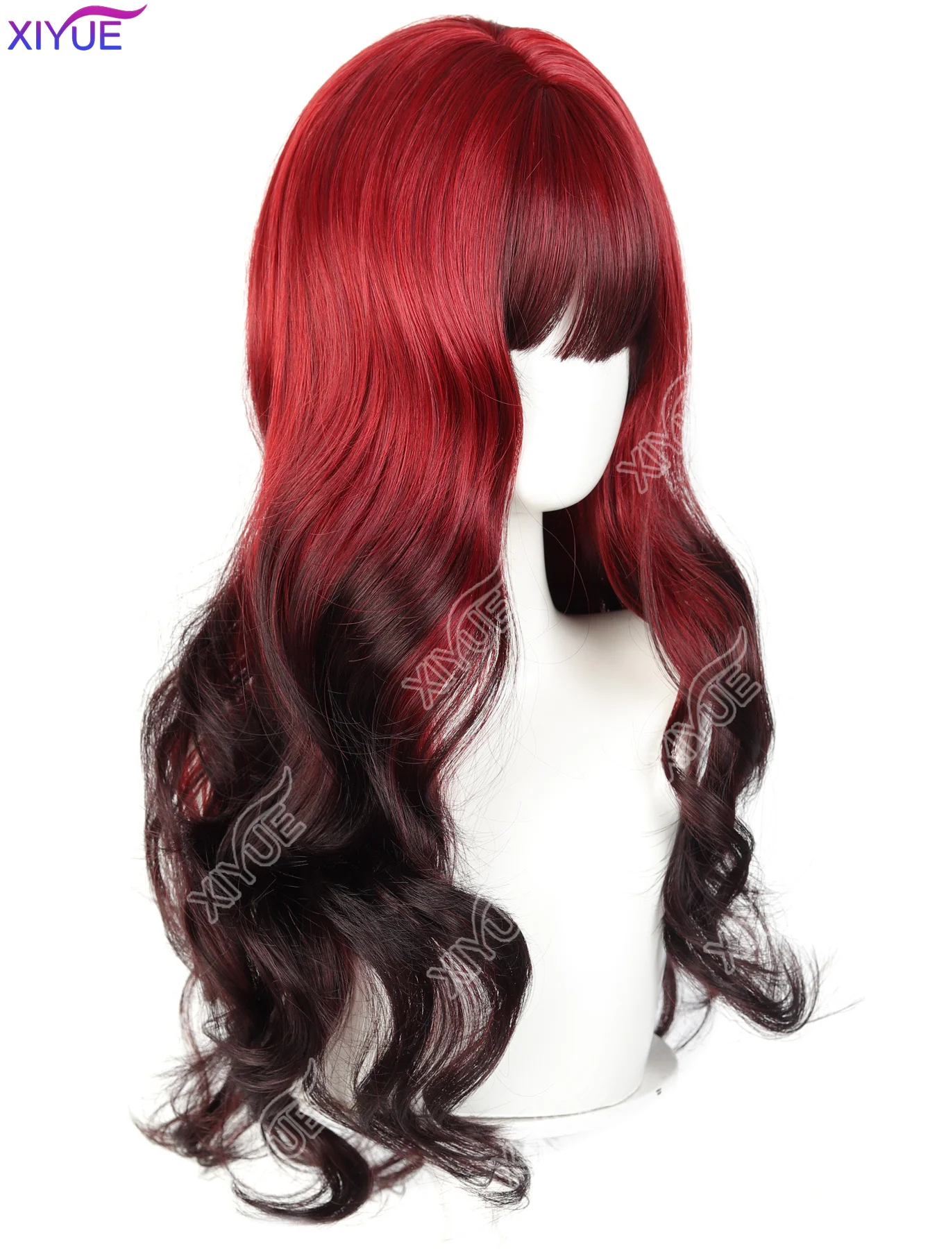 XIYUE Long Hair Double Tail Wig Women's Big Curl Sweet Girl Style Japanese JK Full Head Cover Lace Front Wig Chinese Production