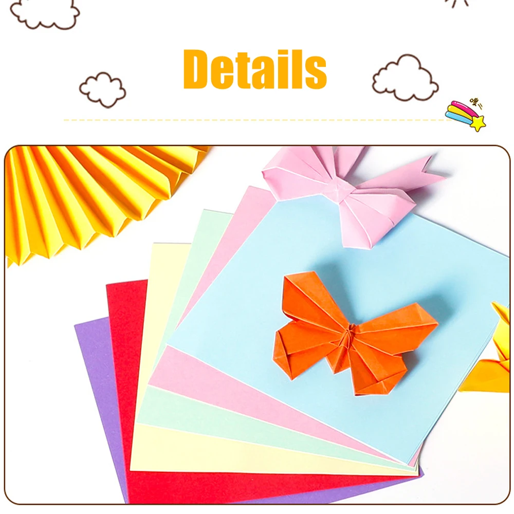 100feuilles 6inch DIY 50 couleurs pour enfants carré Origami papier  artisanat grue double face coloré enfants adultes pâte de bois