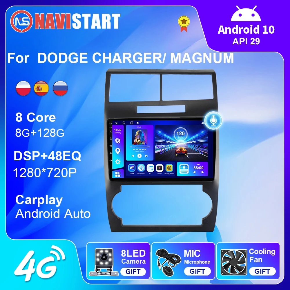 Navistart For Dodge Charger Magnum 20052007 Car Radio Multimedia 4g Wifi Carplay Auto Gps
