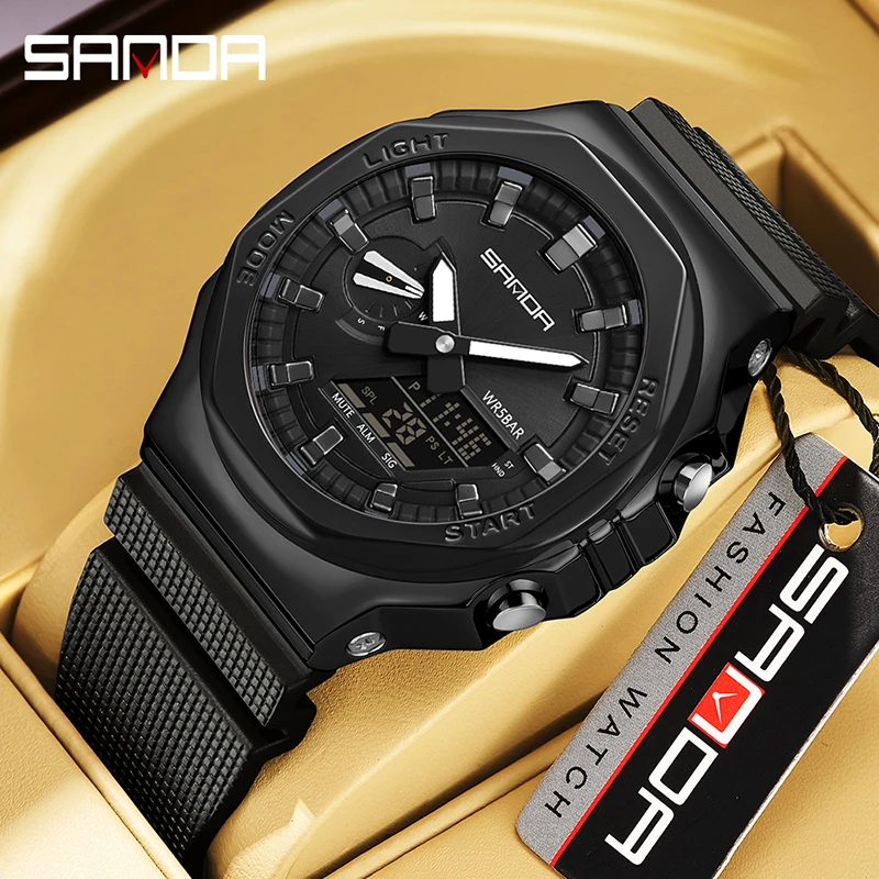 SANDA-3167-Fashion-Digital-Wristwatches-Men-s-Countdown-Timer-Light ...