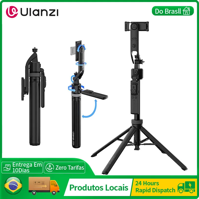 � Ulanzi TT23 Tripé de bastão de selfie com rastreamento automático para câmera de smartphone para Gopro com Bluetooth para viagens