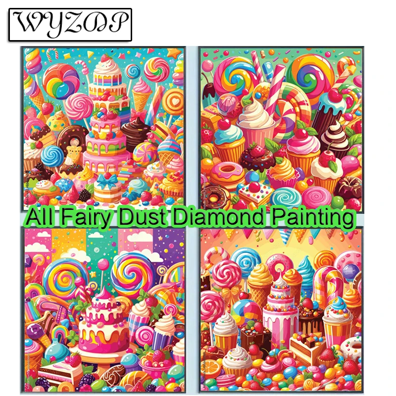 StockerShawon 5D Diy Fairy Dust Diamond Painting Food Full Square Diamond Embroidery Stitch AB Art Crystal Docer