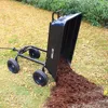 4 Cu.Ft. 10" No-Flat Tires Poly Yard Dump Cart with 180° Rotating Handle, 600 lbs Capacity Heavy Duty Garden Carts and Wagons 3