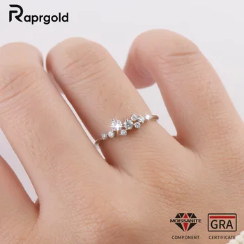 GRA Certified Shiny Moissanite Wedding Ring for Women Real 925 Sterling Silver Engagement Band Fine Jewelry Gift anillo 1
