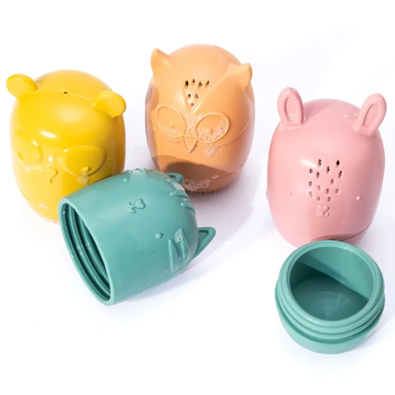 

4pc/set Infants Shower Cartoon Animal Toys Baby Tub Toys Floating Silicone Bath Toys Soft Silicone BPA Free Bath Toys for Kids