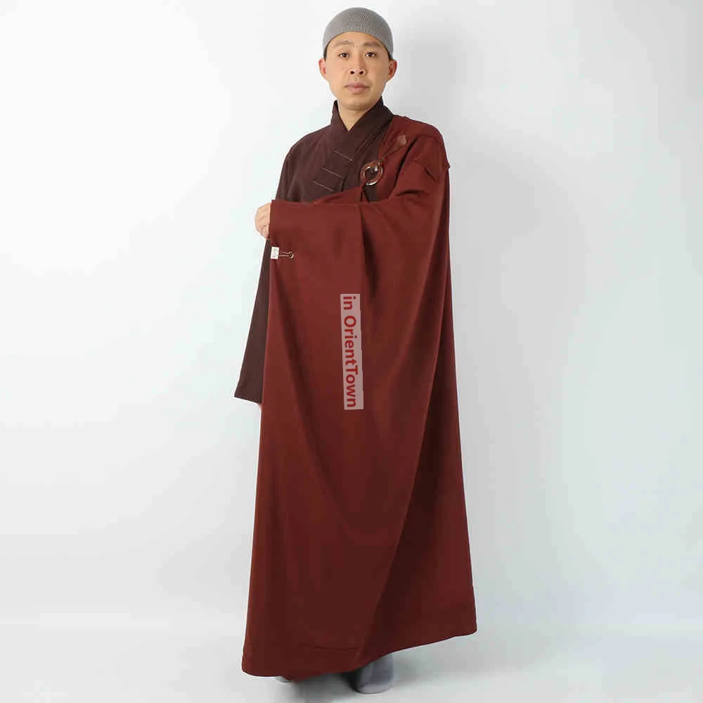 Asian Temples Monk's Robe + Outerwear Suit Buddhist Lay Man's Inner Wear + Kasaya Outer Vestment Nun Matching Gown Cassock