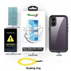 Ultimate Waterproof Phone Case with Floating Ring - Minimalist Design, IP68 Protection - iPhone 12 Mini (Black)