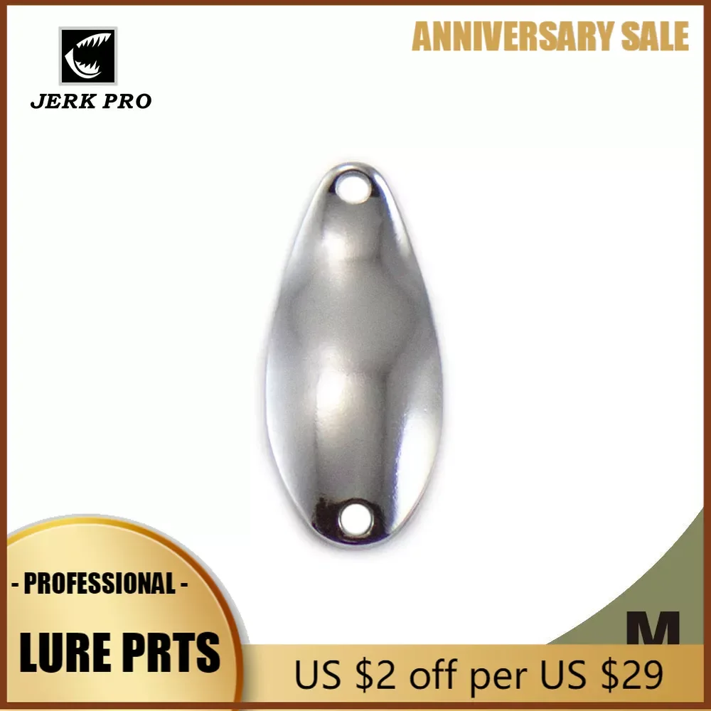 

JERK PRO 50PCS Size M 1.8g Brass Mini Casting Spoon Blanks Tackle Craft Bulk Polished Spoons Weight Fishing Lure Accessories