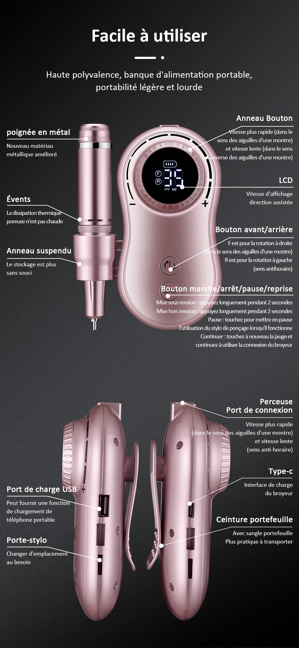 Perceuse à Ongles Électrique