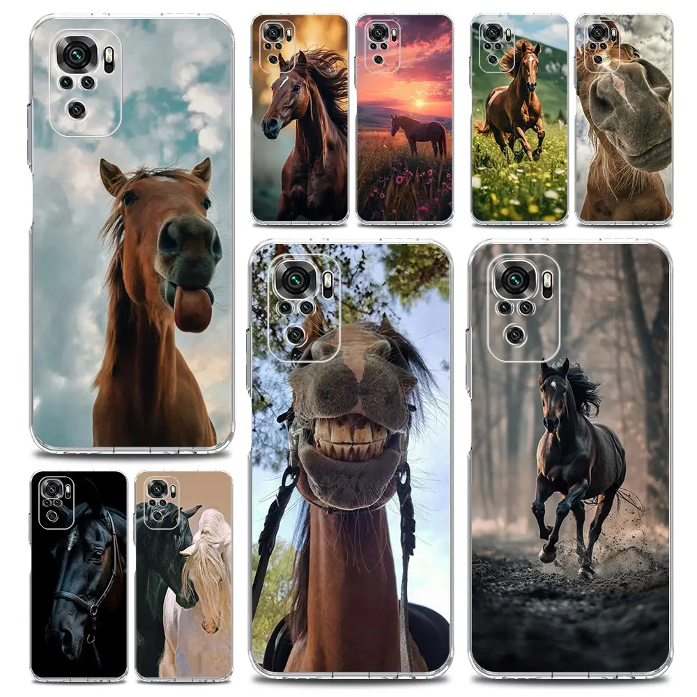 Clear Soft TPU Horse Design Phone Case