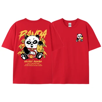 تي شيرت كاجوال كبير الحجم برسومات جرافيكية فضفاضة من القطن الخالص 9