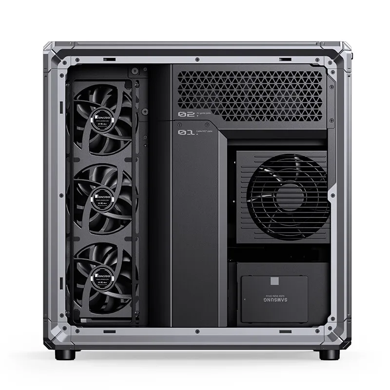 JONSBO X400 ATX 오션 뷰 룸 케이스: 게이밍 프레임/360mm 수냉/5V ARGB 조명/13개 팬 마운트/후면 팬 마운트 지원