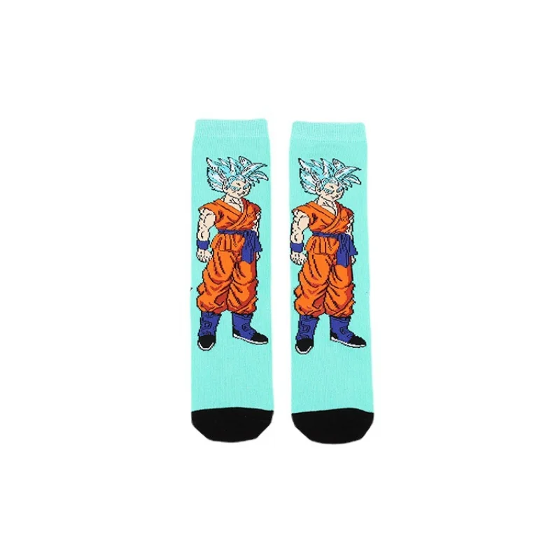 Meia esportiva de algodão penteado masculina, Dragon Ball Z, anime