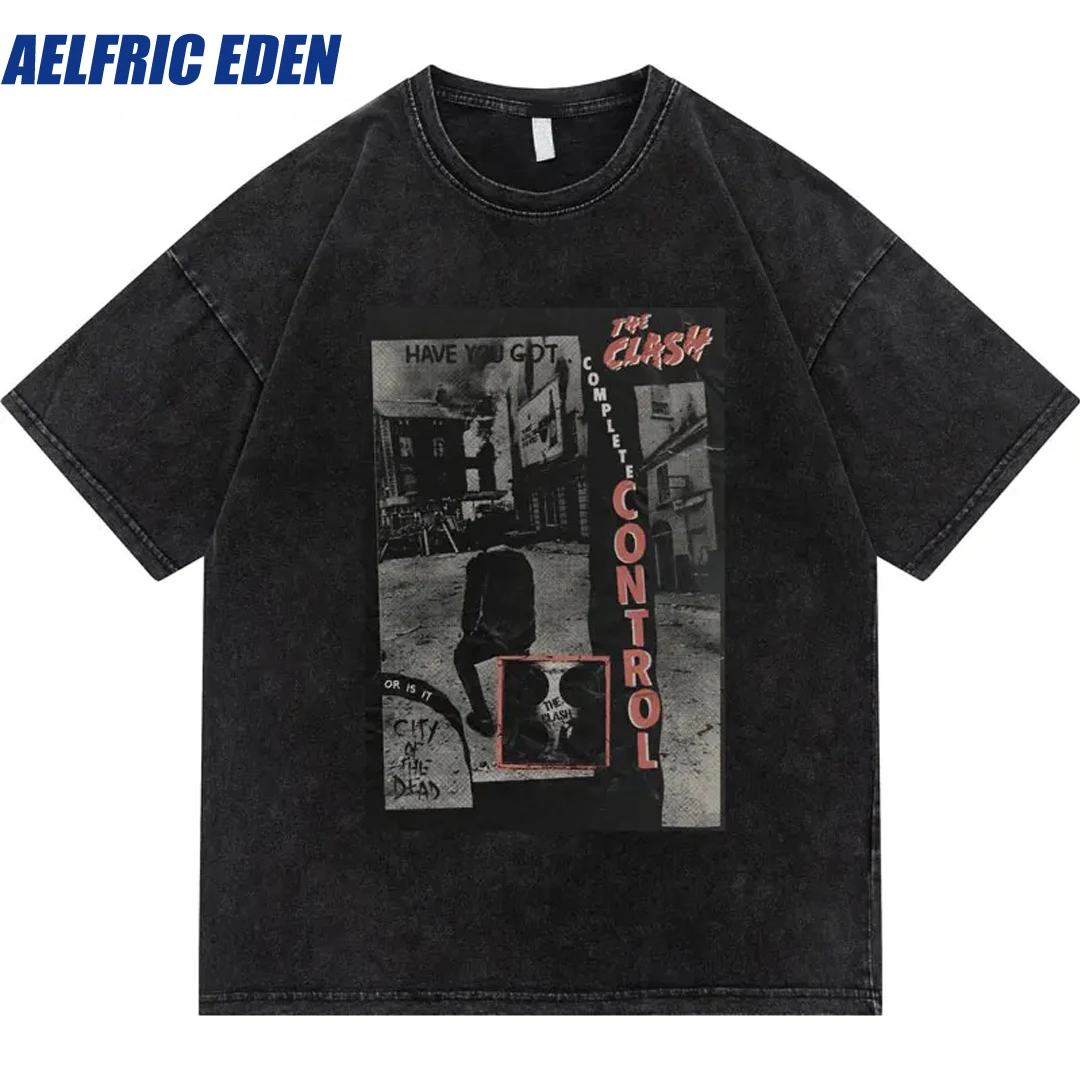 

Aelfric Eden Vintage Graphic Print Punk Hip Hop Gothic T Shirts Streetwear Tshirts Mens Harajuku Casual Retro Short Sleeve Tees