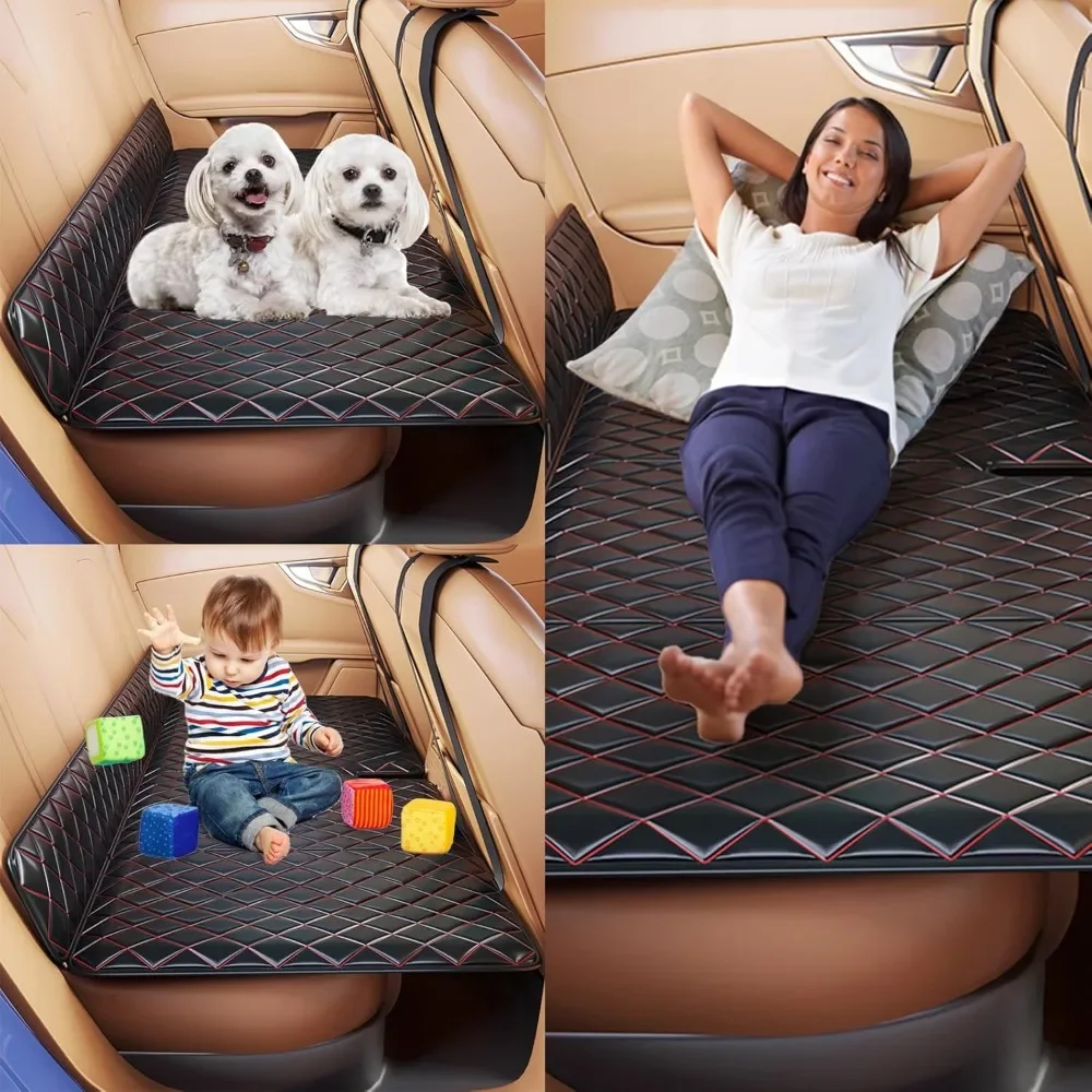 Car Bed Mattress Dog Car Seat Cover Folding Back Seat Bed Waterproof Travel Camping Mattress for Pet Cat Kids Adult Sleeping