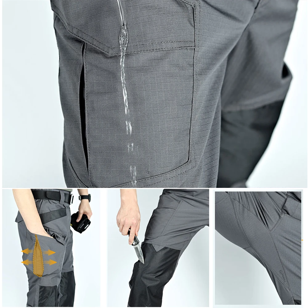 Pantalones tácticos de carga militar para hombres 6 bolsillos Rip Stop  Airsoft Pesca Deng Xun unisex