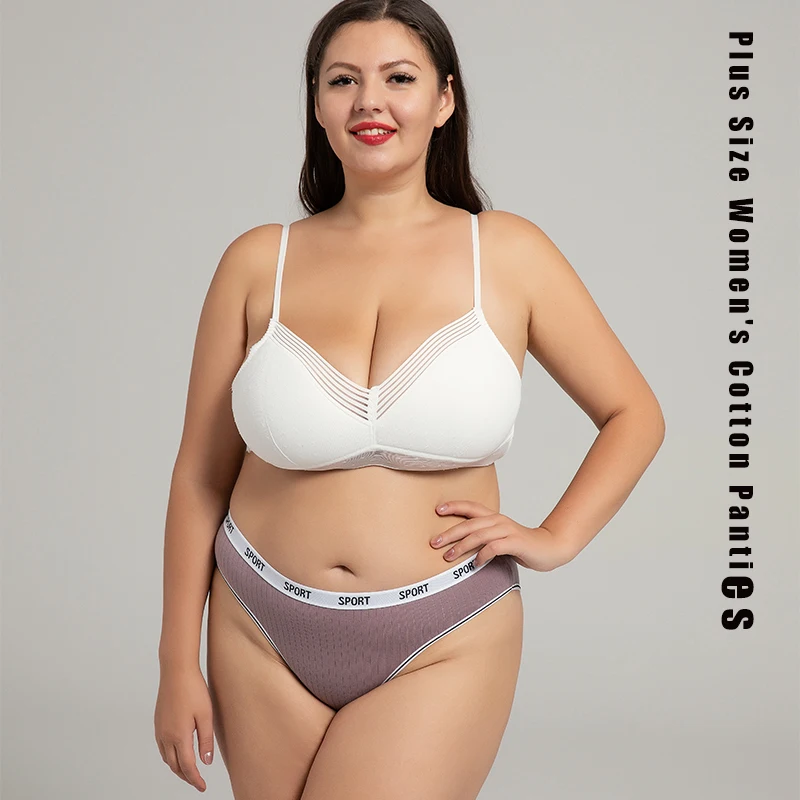 

Plus Size Women's Cotton Panties Pure Colour Panties Plus Size Underwear Soft Mid Waist Underpant Comfortable Women's Underwear