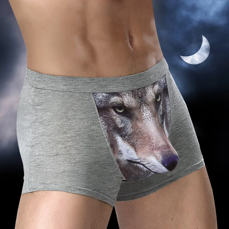 Grey Wolf Animal Mouth Meme Underpants Breathbale Panties Male Underwear  Print Shorts Boxer Briefs - AliExpress